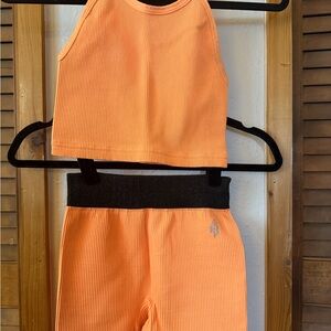FP Movement by Free People Orange Crop Top/short set